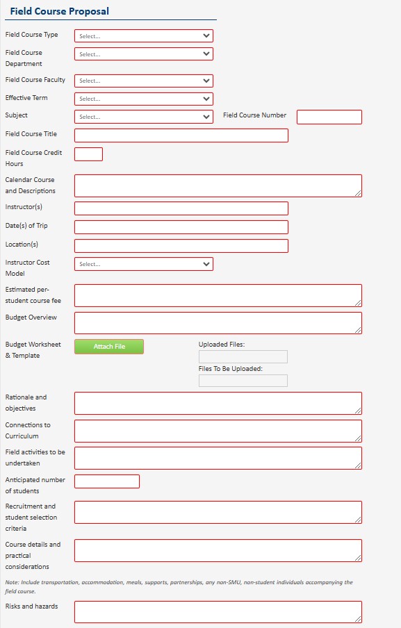 Field Course Proposal Template